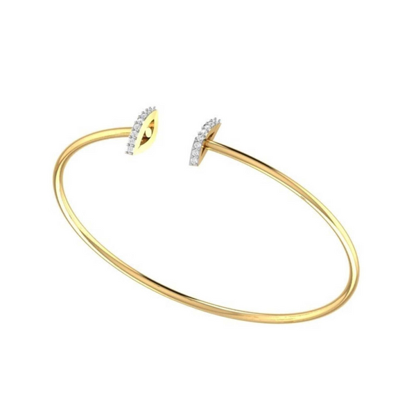Durga Diya Diamond Bangle Bracelet