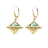 14k Yellow Rhombus Roman Glass Earrings