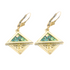 14k Yellow Rhombus Roman Glass Earrings
