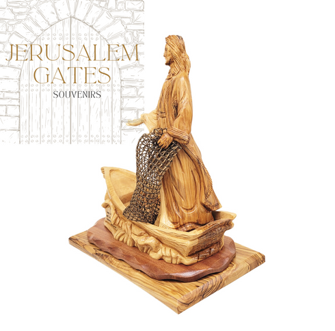 Jesus “Come follow me and I’ll make you fishers of men” Olive Wood Statue