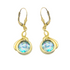 14k Yellow Elegant Round Roman Glass Earrings
