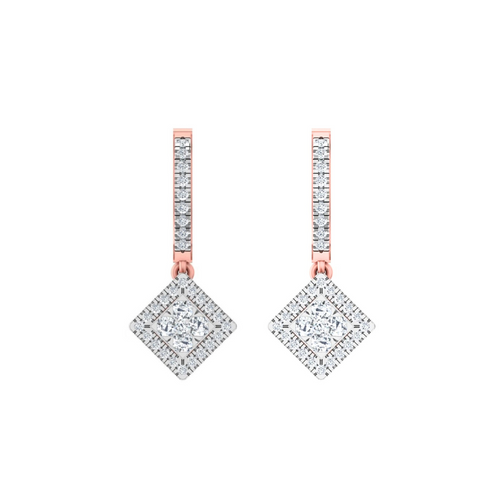 Isla Dangling Square Diamond Earrings