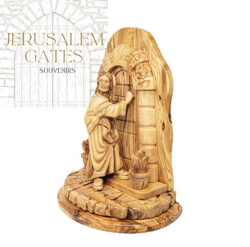 Jesus knocking at the door Olive Wood Statue
