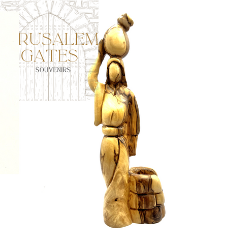 Woman At The Well Faceless Olive Wood Figure
