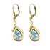 14k Yellow Elegant Tear Drop Roman Glass Earrings