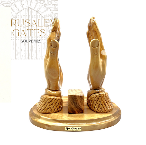 Olive Wood Bible Holder Hands