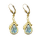 14k Yellow Elegant Tear Drop Roman Glass Earrings