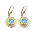 14K Yellow Dangle Round Roman Glass Earrings
