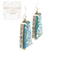 Trapezoid Shape Roman Glass Silver Earring