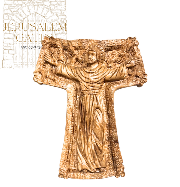 Olive Wood Jesus Sacred Heart Wall Plaque