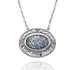 Oval Roman Glass Silver Necklace