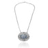 Oval Roman Glass Silver Necklace