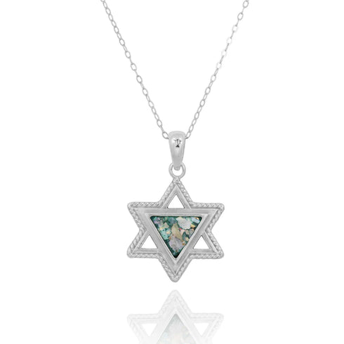 Star of David Roman Glass Pendant