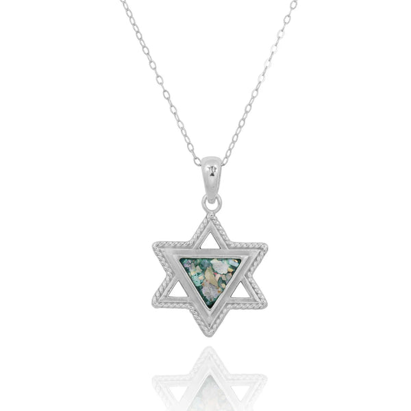 Star of David Roman Glass Pendant