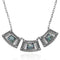 Rectangle Filigree Roman Glass Silver Necklace