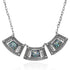 Rectangle Filigree Roman Glass Silver Necklace