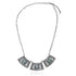 Rectangle Filigree Roman Glass Silver Necklace