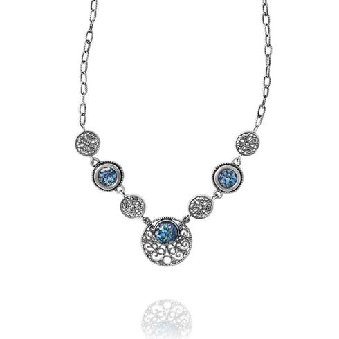 Round Filigree Roman Glass Necklace