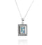 Rectangle Roman Glass Silver Pendant