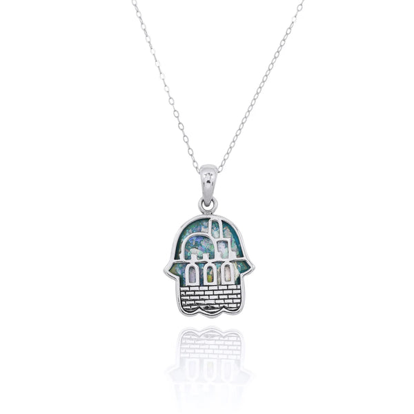 Khamsa Roman Glass Pendant