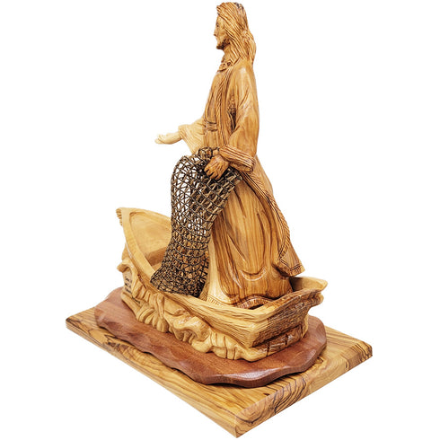 Jesus “Come follow me and I’ll make you fishers of men” Olive Wood Statue