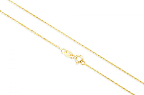 14k Yellow Gold 8mm Spiga (Wheat) Chain Necklace