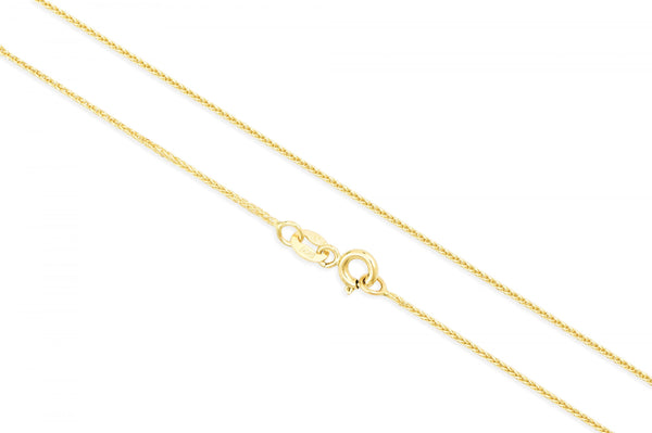 14k Yellow Gold 8mm Spiga (Wheat) Chain Necklace