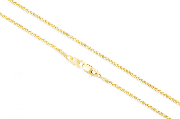 14k Yellow Gold 1.5mm Spiga (Wheat) Chain Necklace