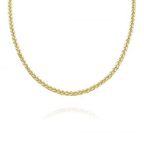 14k Yellow Gold 1.5mm Spiga (Wheat) Chain Necklace